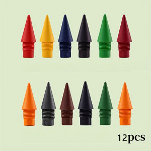 12/24 Pcs 12 Colors Eternal Erasable Pencils with Replaceable Tips. Suitable for Students and Adults. Painting Crayons. Replace