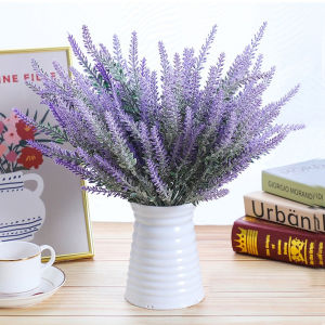 10 Bundles Artificial Lavender Flowers Head Fake Flowers Home Room Table Decor Outdoors Garden Wedding Decoration Outdoor Plants