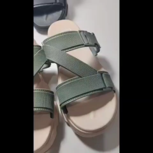 Sandal Jelly Wedges Wanita Ban 2 ZigZag Gesper Klik Import LLS 8891-1L 36-41