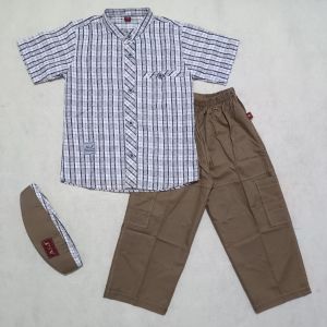 koko anak motif kotak A&J lengan pendek