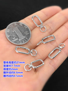 S925 Pure Silver Vintage Square Spring Clip Connectors Handmade DIY Bracelet Necklace Jewelry Accessories