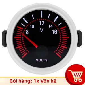 RYSJM | Đồng Hồ Đo Áp Suất Tăng Áp Đa Năng 52mm 2 Bar PSI Kính Khói Đồng Hồ Đo Vòng Tua Máy Nhiệt Độ Nước Áp Suất Dầu Đồng Hồ Đo Điện Áp Cho Xe Hơi 12V