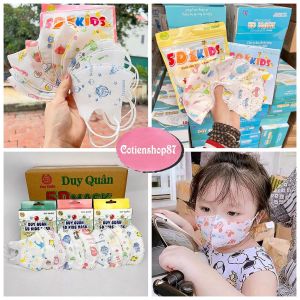 Khẩu trang trẻ em 5D mask Duy Quân túi 10 cái 3 lớp kháng khuẩn khẩu trang cho bé 1-6 tuổi cotienshop93.