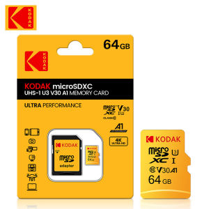 Kodak | KODAK Micro SD Card Class10 U3 Memory Card MicroSD 64GB or red 64g SD/TF Flash Card on For Smartphone Tablet Camera