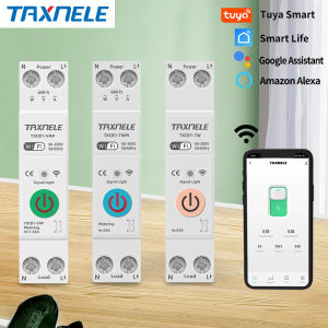 63A TUYA WIFI Smart Switch 1P Circuit Breaker Energy Meter KWh Power Metering Timer Relay MCB Smart Life voltage current protector