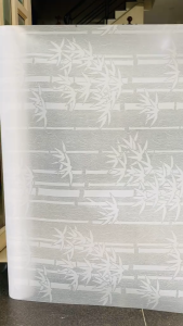 (ẢNH CHỤP) Decal dán kính trắng họa tiết cây trúc có sẵn keo dán tiện lợi