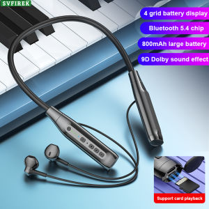 A12L Neck-mounted Bluetooth Earphone Sport Wireless Earphones Super Long Battery Life Headphones ENC Noise Canceling Headphone 9D Stereo Headset Supporting TF Card