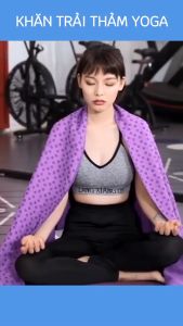 Khăn Trải Thảm Tập Yoga Không Mùi Thấm Mồ Hôi Có Hạt Họa Tiết Bông Hoa PVC Chống Trơn 180cm x 63cm  Ma Sát Cao Chống Trơn Trượt  An Toàn Trong Tập Luyện