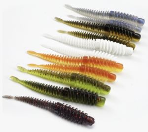 ***แถมฟรีตะขอเบอร์ 1*** เหยื่อหนอนยางนิ่ม ๆ ขนาด 8.5 ซม. มีทั้งหมด 10 ตัว