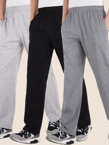 Quần Thể Thao Nam Cotton Nguyên Chất Mùa Hè Mỏng Rộng Rãi Cỡ Lớn Quần Dài Ống Đứng Thường Ngày Chạy Bộ Quần Dài