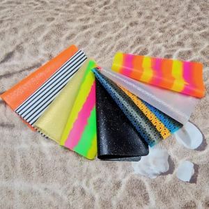 8 Miếng Phim Silicon Dán Trang Trí 15x15cm Họa Tiết Sọc Lấp Lánh Cho Làm Mồi Câu Cá Tự Làm Mồi Jig Mồi Spinner
