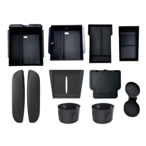 Armrest Hidden Magnetic Storage Box For Tesla Model Y L YL 2026 Long Wheelbase 6 Seater Console Organizer Tray Silicone Mat