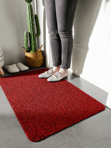Home Entrance Mat Anti-Slip Door Mat Foot Pad Pure Color Modern Simple Style PVC Material Household Door Mat Carpet