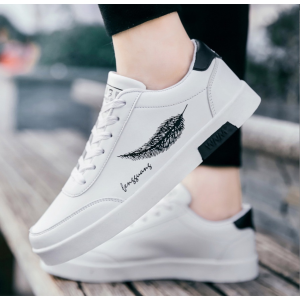 ALIKESMAN Korean Men‘s Shoes White Color Shoes Korean Casual School Shoes For Men Students Slip On Sneakers