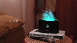 Humidifier Air Diffuser USB Ilusi Api Alat Pengharum Ruangan 180ML Purifier Pelembab Ruangan