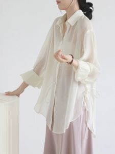 Sun Protection Ice Silk Chiffon Shirt Women