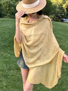 Pouie | Vintage Multicolor Stripe Thin Scarf