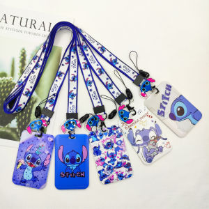 Disney Stitch Card Holder Lanyard Boys ID Credit Card Case Boys Neck Strap Door Card Holder Keychain Accessories Kids Gifts