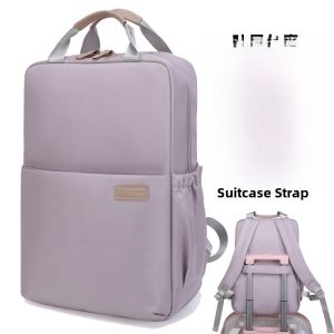 Pink Commuter Laptop Bag for College Students 15.6 Inch Business Notebook Computer Bag Dual Shoulder Pink Bookbag Logo