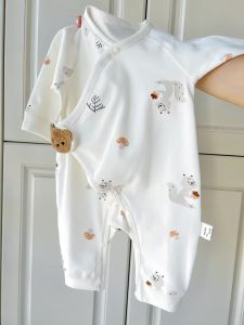 Pure Cotton No-Bone Baby Romper Butterfly Guard Belly Newborn Clothes 0-3 Months Baby Clothes Comfortable Breathable Cute