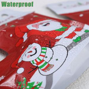 【On Sale】10Pcs Christmas Zip Gift Bags Socks Boots Shape Santa Claus Snowman Self-sealing Zipper Candy Packaging Bag for Party Xmas