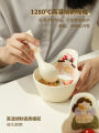 Bộ Bát Đĩa Sứ Gia Đình Blue Lotus Family Four People Three People Parent-Child Ceramic Bowl Spoon Set Home Use Daily. 