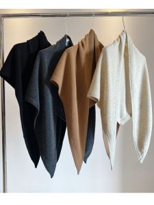 Korean Style Triangular Knitted Scarf Wool Cashmere Spring Autumn Winter Outerwear Womens Fashion Accessory Multi-Functional