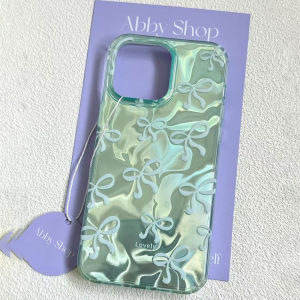 Green Bowknot Love Heart Women Phone Case For Samsung Galaxy A56 A55 A16 A07 A17 A26 A36 A25 A35 A14 A34 A54 A15 A13 A12 Cover