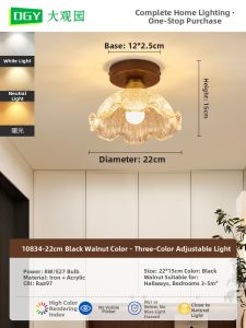 DGY | Retro French Style Walnut Color Ceiling Light