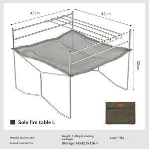 Campingmoon | CAMPINGMOON Outdoor Equipment Stainless Steel Soler Fire Table Folding Portable Camping Lightweight Oven With Baking Net
