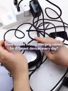 4-In-1 240W Fast Charging Data Cable Type C To Type C Multi Functional Liquid Silicone Data Cable for IPhone 14/15/16