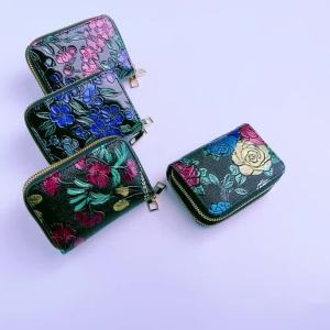 Women Girls High Quality Fashion Multi-Function Credit Card Holder With Wallet Rfid Double Zipper Coin Purse For Women