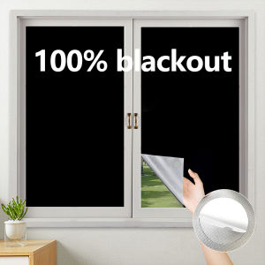 100% Blackout Curtain Darkest House Blackout Window Privacy Film Tint Anti Look Cover Glass Window Cloth Car Stickers