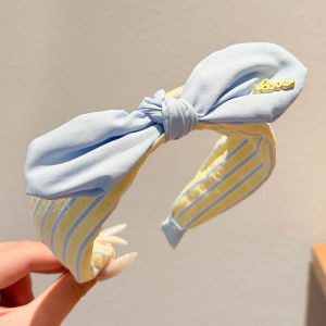 NING ZHOU | Cute Bunny Ears and Bow Stripe Non-constricting Child Headband