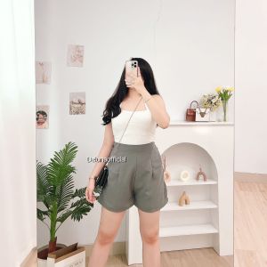 Delunaofficial • Apricot Short Pants - Celana Pendek Wanita Kasual Korean Look Vintage