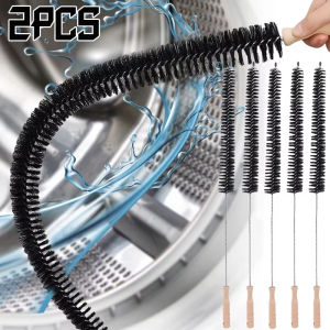 Anglebabylife 2Pcs Long Handle Cleaning Brushes Flexible Washing Machine Dryer Duct Dusting Nylon Brush Bathroom Multipurpose Handheld Tools