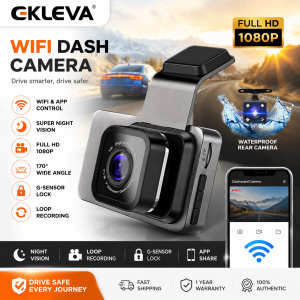 EKLEVA Car DVR Camera Auto Camera 3 Inch Full HD 1080P WIFI Dash Cam DVRS Video Recorder Registrator 170°Wide Angle WDR G-Sensor Loop Recording and Motion Detection