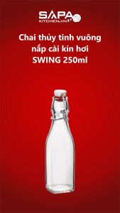 Chai Thủy Tinh Vuông Swing Bormioli Rocco - 025 Lít