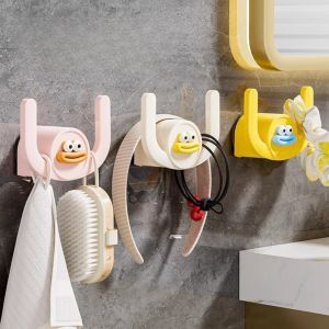 1/4PC Cartoon Slippers Hook Bathroom Slipper Rack No Drill Wall Mount Shower Storage Shelf Cute Big Mouth Shoe Drainage Stand