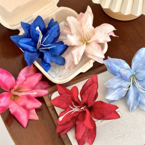 13.5cm Bohemian Large Floral Hair Clips for Women Retro Elegant Lily Flower Side Hairpin Vacation Beach Girl Hair Accessories