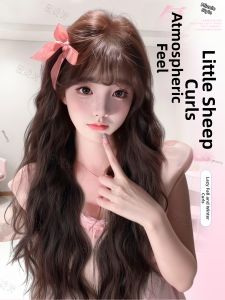 Wool Roll Female Long Hair Wig Autumn Winter Atmosphere Egg Roll Bangs Age-reducing Full Head Cover