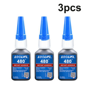 Loolifl480 Black 20g Super Glue Instant Fast-Drying Cyanoacrylate Adhesive Leather Rubber Wood Metal Strong Bonding Liquid Glue