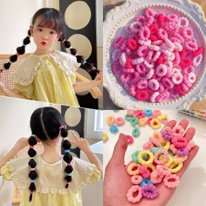 100pcs-ลูกอมสีไม่มีตะเข็บหัวเชือกผมลูกไม้ผู้หญิงหนังวัวขนาดเล็ก ins มูลค่าสูงสำหรับเด็ก Headwear เครื่องประดับผม