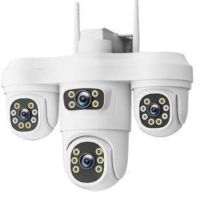 6K  WiFi IP Camera 3‑Lens Outdoor 360° View Color Night Vision Human Detection 2‑Way Audio Wireless CCTV Surveillance Cameras