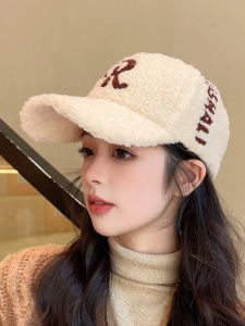 JIFANPAUL | Mũ Lưỡi Trai Len Cừu Mùa Đông Andnh Rộng Đầu To Giảm Béo Mặt