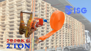 Ratchet Tie Down Webbing Lashing Belt 4CM X 4-10 Meter 2 TON Double J-Hook / Tali Ikat Barang Kargo