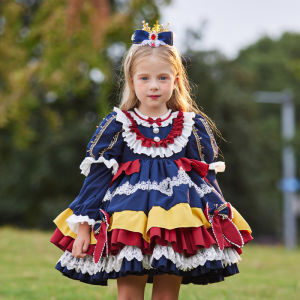 เรียบหรู แขนยาว ผ้าขนแกะ เจ้าหญิง เดรส Disney Snow สีขาว เครื่องแต่งกายเด็กผู้หญิง โลลิต้า เทพนิยาย เดรส Es ฤดูหนาว สวมใส่