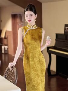 Sleeveless Fitted New Chinese Style Cheongsam