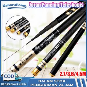 joran tegek karbon super kuat/tegek pancing super kuat/Joran Pancing Arus/Joran Pancing Teleskopis Ultra Ringan Bahan Serat Karbon/Joran Pancing 28 Tonalitas Ikan Karper/Portable Ultra-light Telescopic Fishing Rod Carbon Fiber Joran Pancing 2.7-4.5M