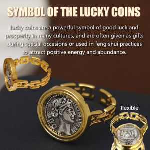 Greek Goddess of Wealth✨: Vintage Antique Coin Ring & Unique Personalized Open Design